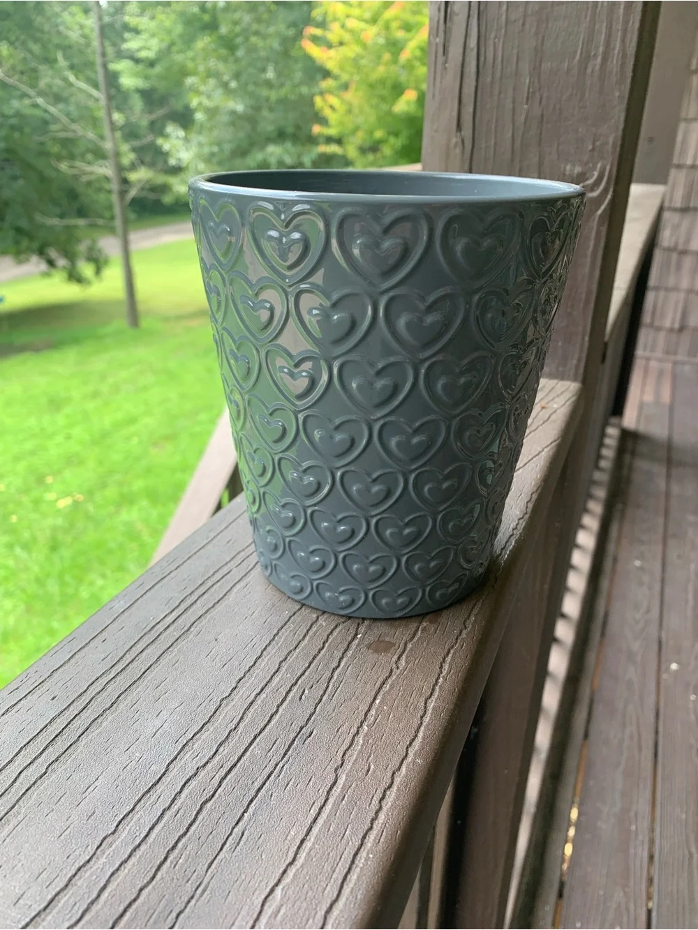 Decorative Heart Planter - Gray